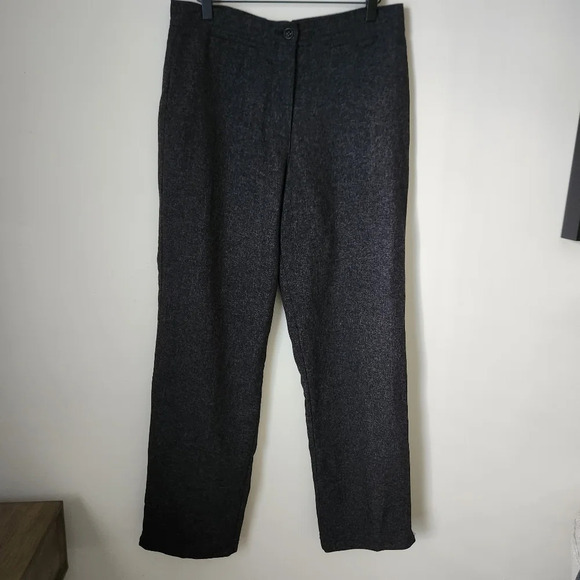 Woolrich | High Waist Straight Leg Onyx Heather Trouser Dress Pants - Size 6 - Picture 1 of 10